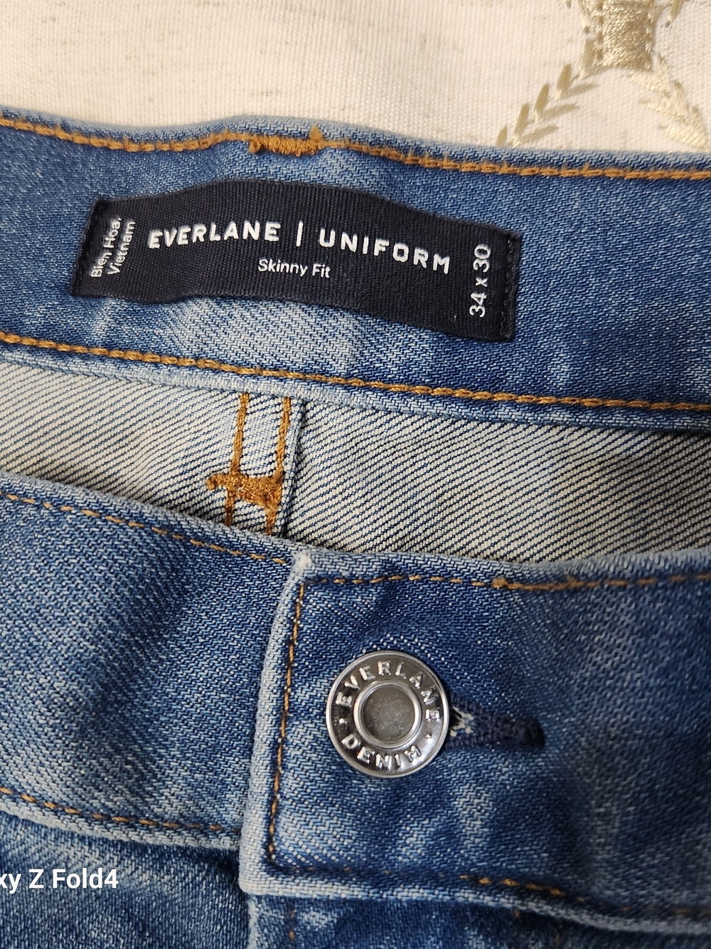 Everlane The Skinny Jean 34x30 Medium Light Wash Denim EUC High Rise
